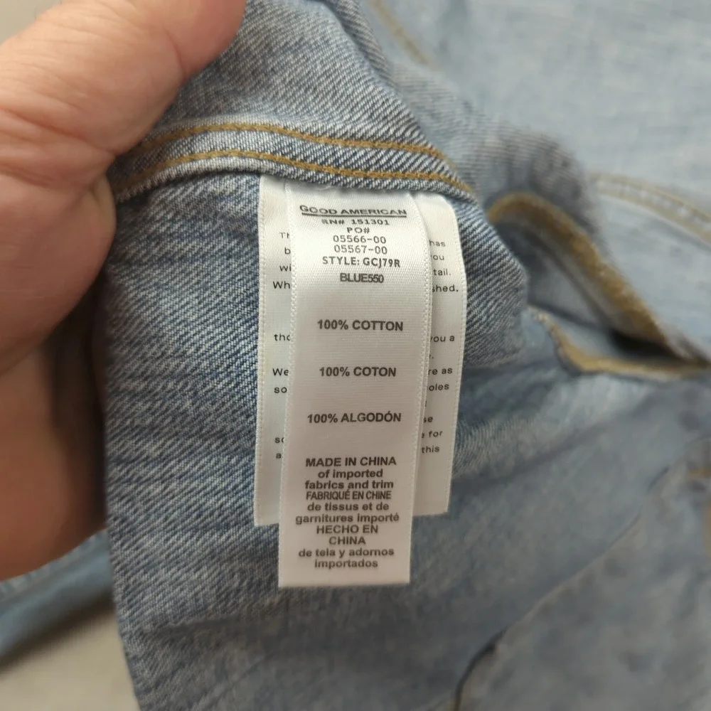 Good American Denim Jacket Womens 6 Blue Trucket Crop - Picture 13 of 15